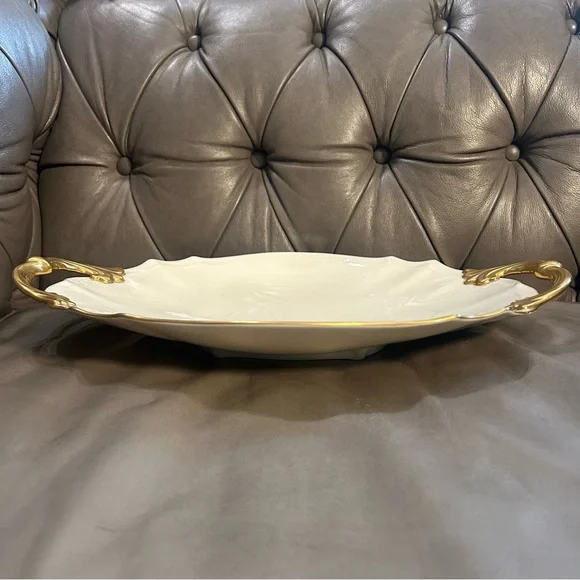 VTG Lenox Valencia Gold and Ivory Serving Platter Vintage - Picture 8 of 16